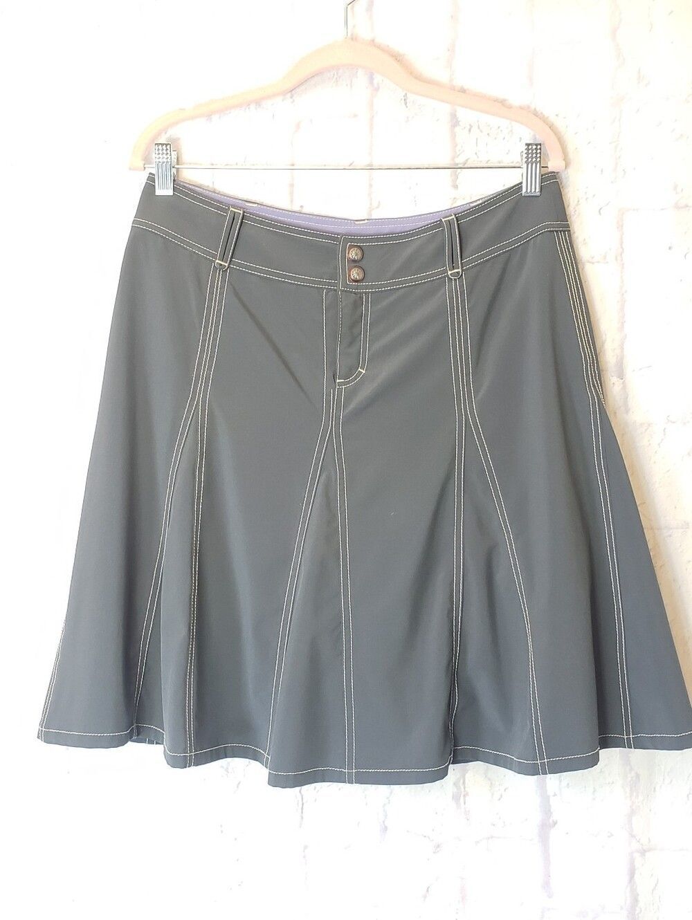 ATHLETA Gray Whatever Activewear Skirt Skort 10